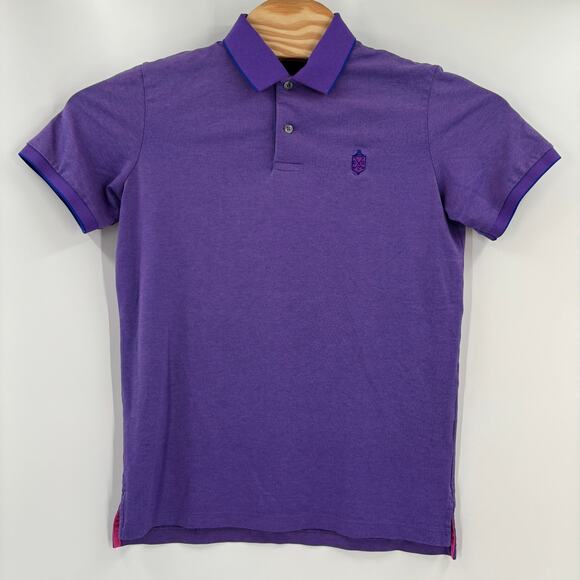Greyson Mens Small Purple Short Sleeve Cotton Blend Golf Polo Shirt - Picture 5 of 7